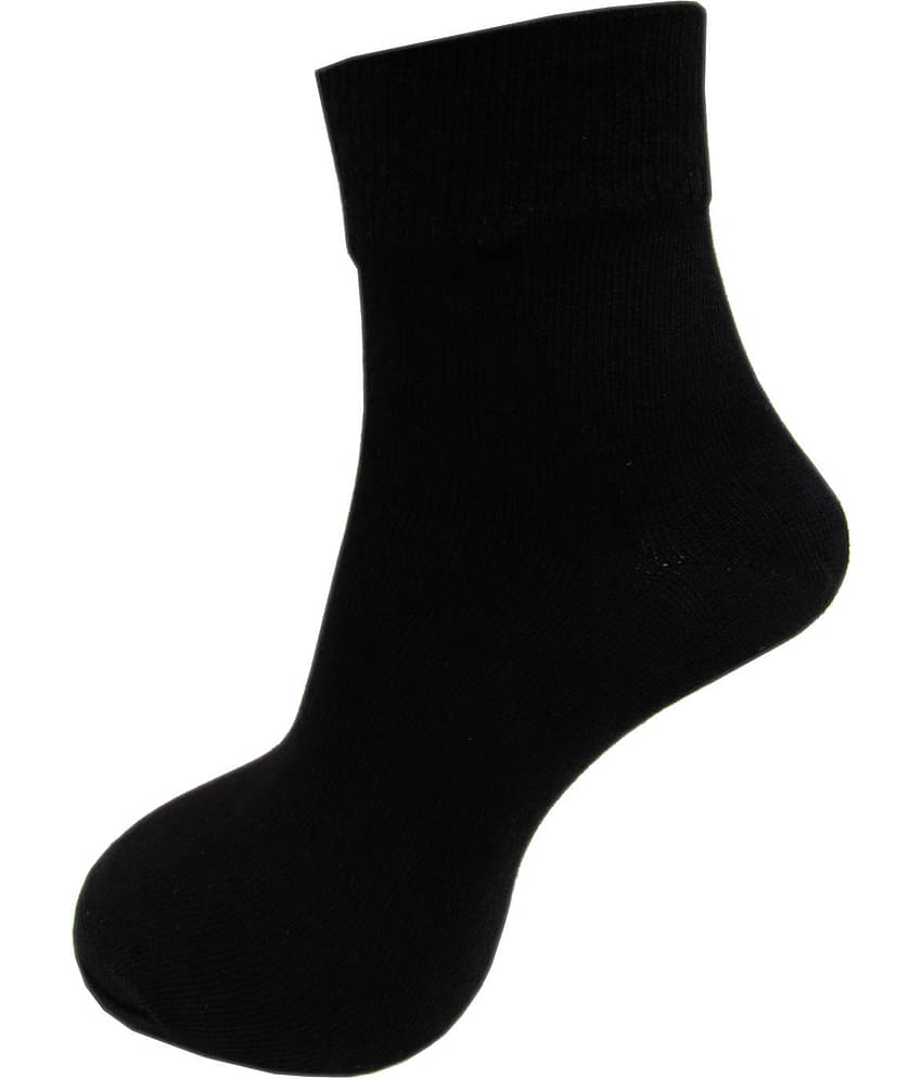 RC. ROYAL CLASS - Cotton Men's Solid Black Ankle Length Socks ( Pack of 3 )