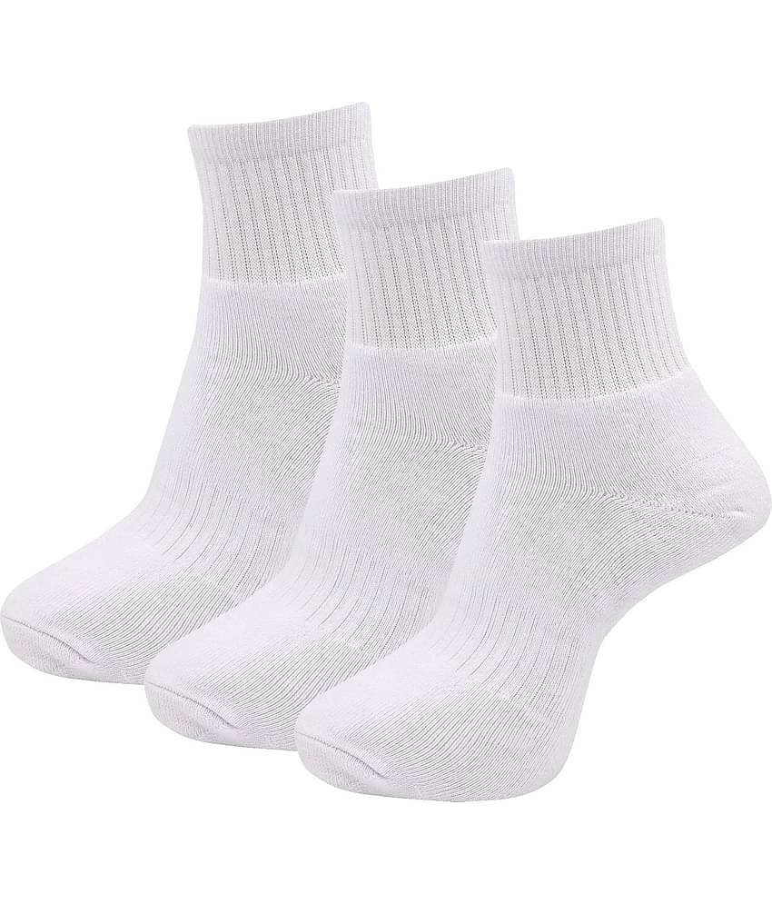 RC. ROYAL CLASS - Cotton Men's Solid White Ankle Length Socks ( Pack of 3 )