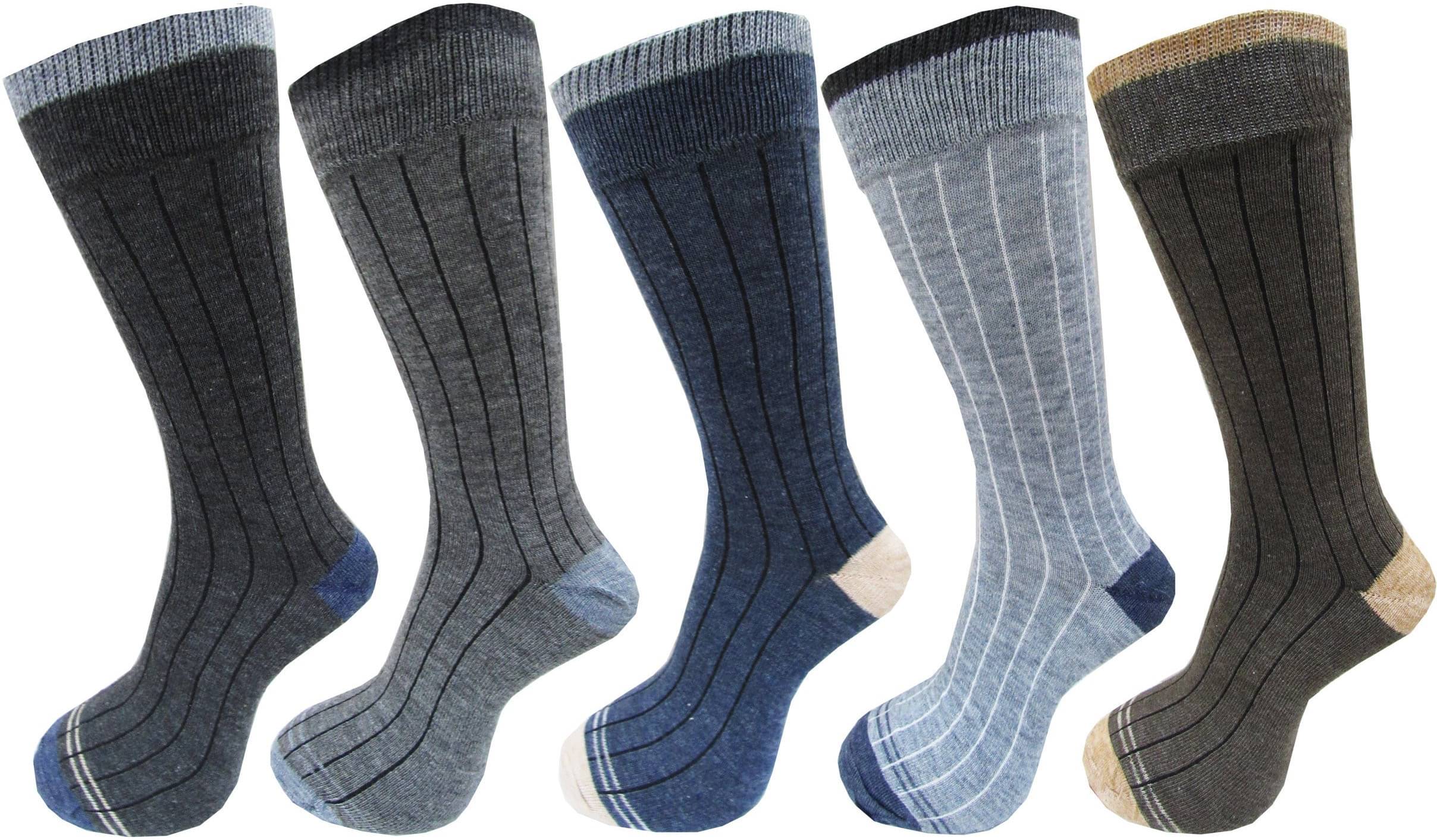     			RC. ROYAL CLASS - Woollen Men's Striped Multicolor Mid Length Socks ( Pack of 5 )