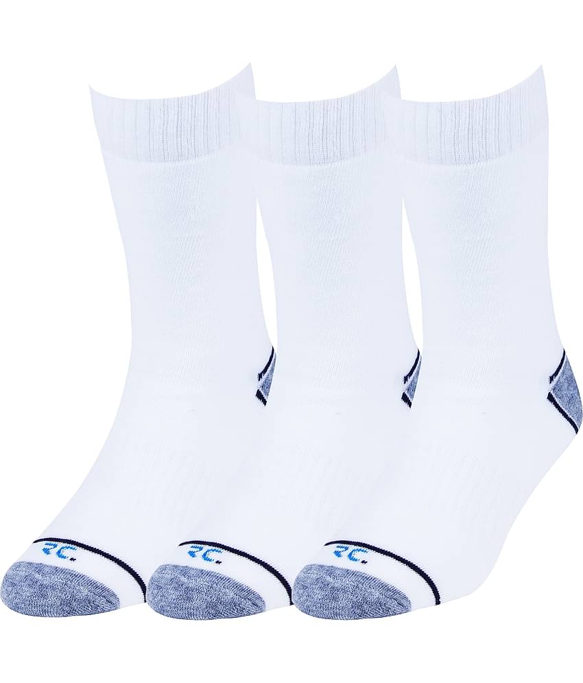 RC. ROYAL CLASS - Woollen Men's Colorblock White Mid Length Socks ( Pack of 3 )