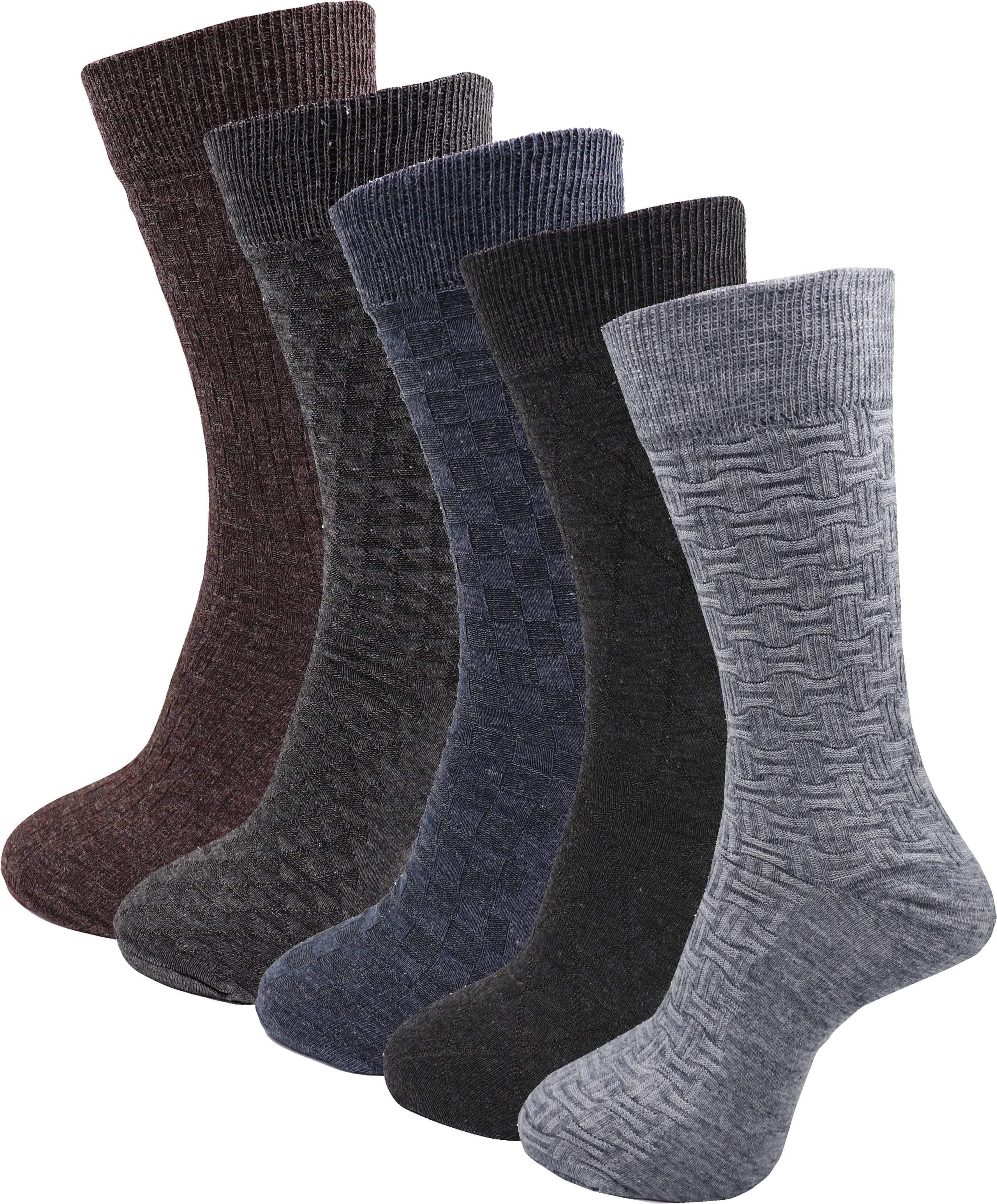     			RC. ROYAL CLASS - Woollen Men's Self Design Multicolor Mid Length Socks ( Pack of 5 )