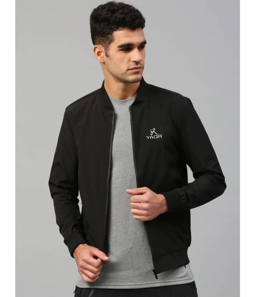 YAQR - Black Nylon Regular Fit Men's Windcheater Jacket ( Pack of 1 ) - Jackets & Coats | Buy online on ZillyBuy