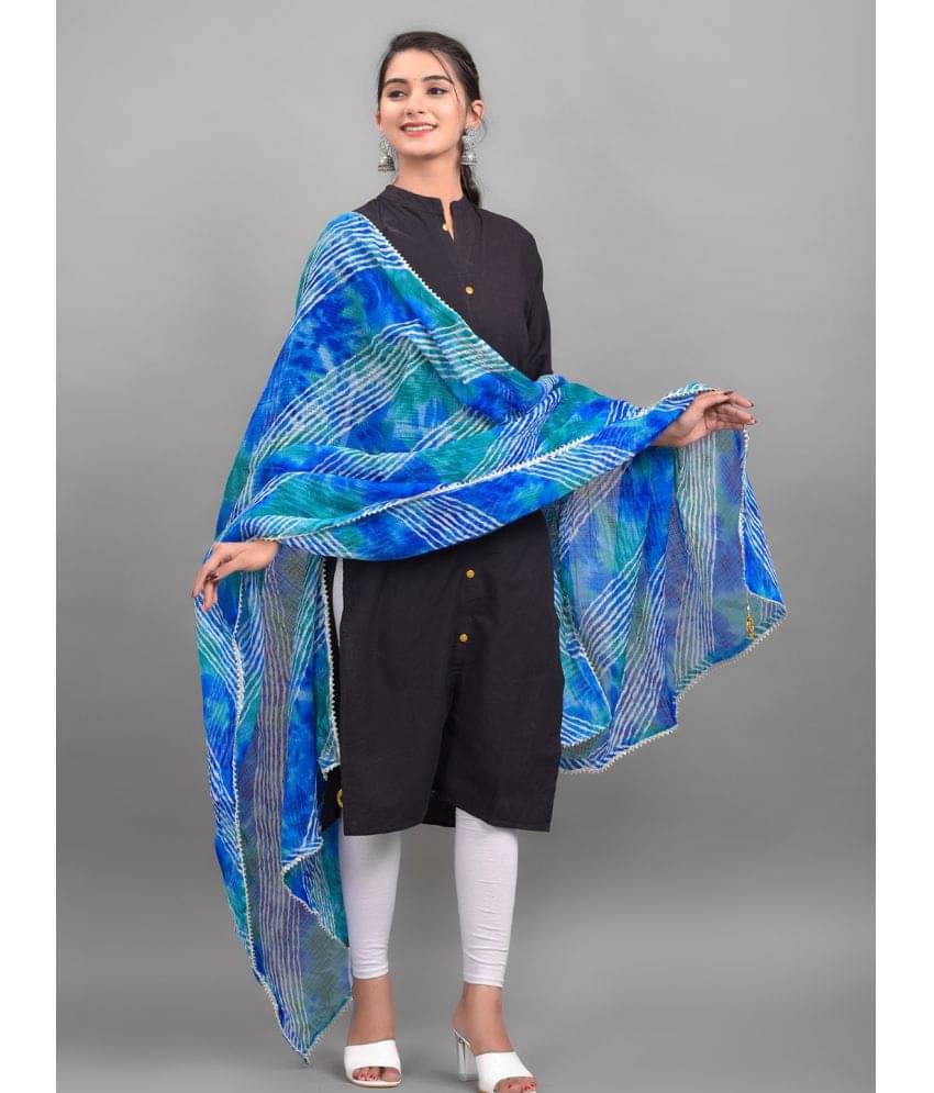     			Anjaneya Creations - Blue Cotton Women's Dupatta - ( Pack of 1 )