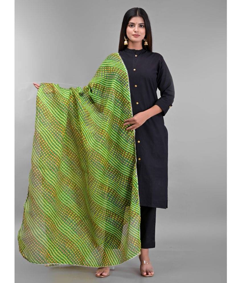 Anjaneya Creations - Green Cotton Women's Dupatta - ( Pack of 1 )     			Anjaneya Creations - Green Cotton Women's Dupatta - ( Pack of 1 )