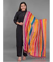 Anjaneya Creations - Multicoloured Silk Women's Dupatta - ( Pack of 1 )