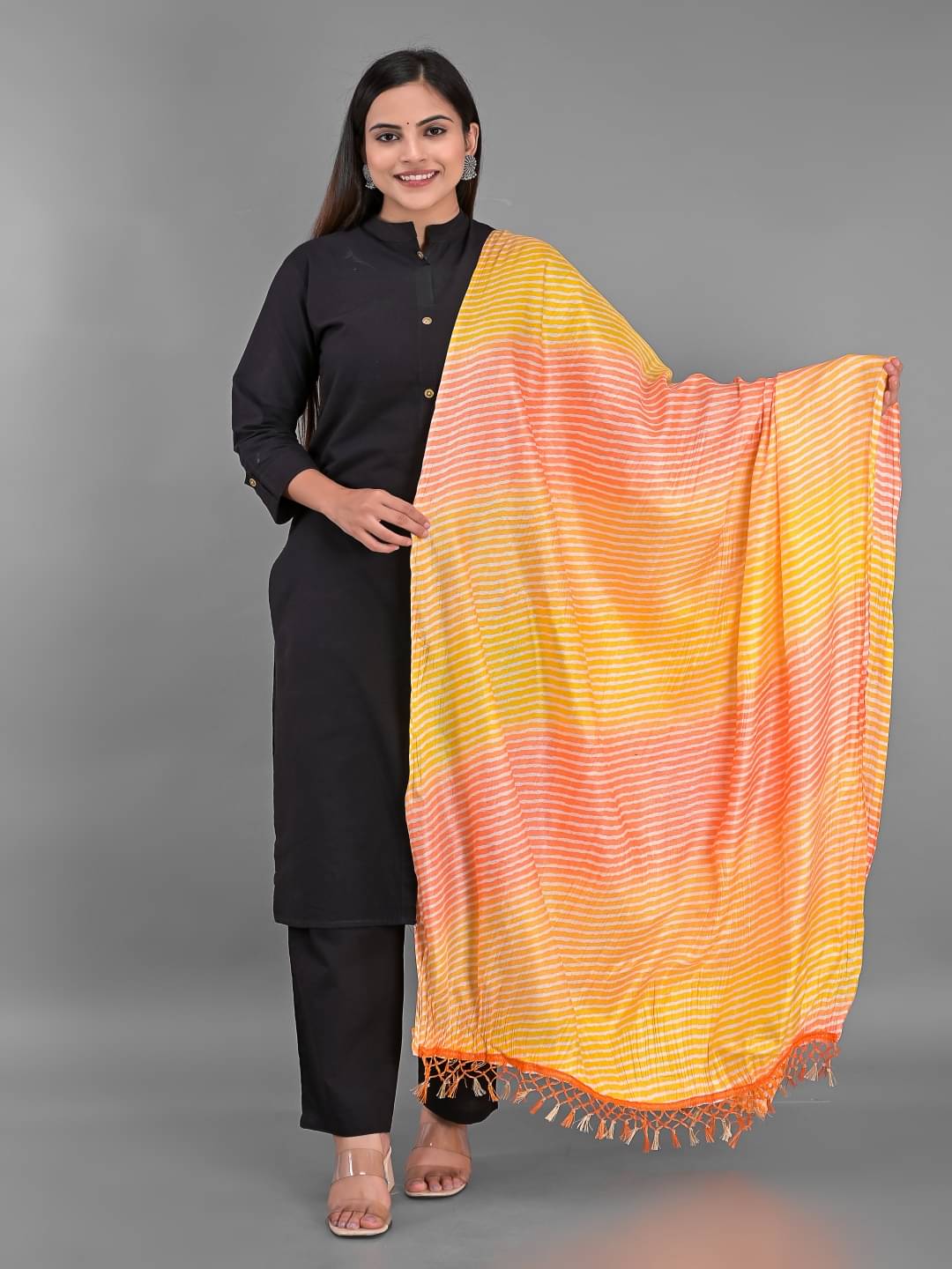     			Anjaneya Creations - Multicoloured Silk Women's Dupatta - ( Pack of 1 )