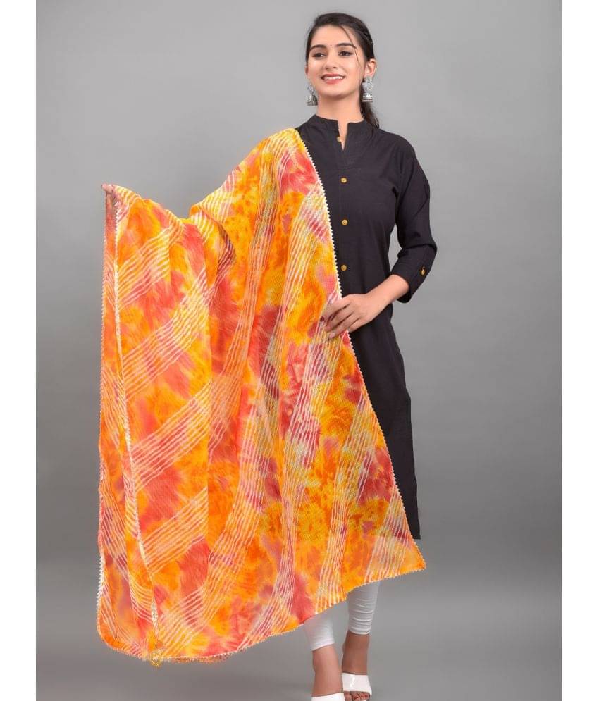 Anjaneya Creations - Orange Cotton Women's Dupatta - ( Pack of 1 ) Anjaneya Creations - Orange Cotton Women's Dupatta - ( Pack of 1 )