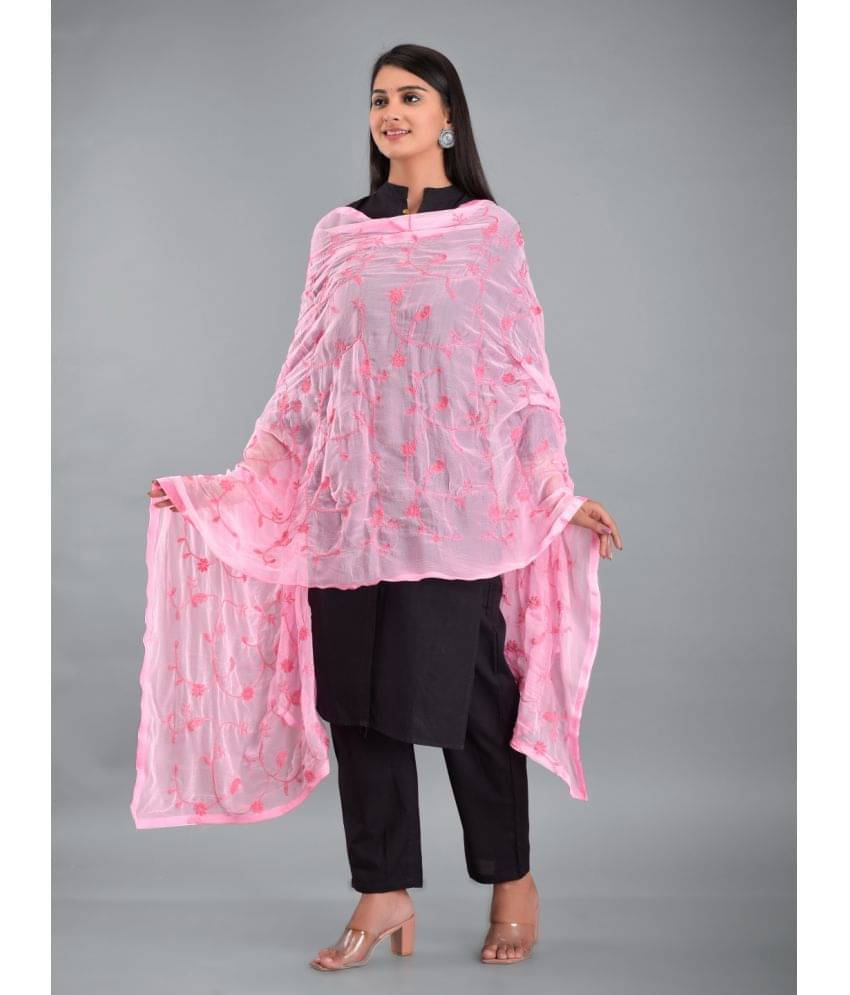     			Apratim - Pink Chiffon Women's Dupatta - ( Pack of 1 )