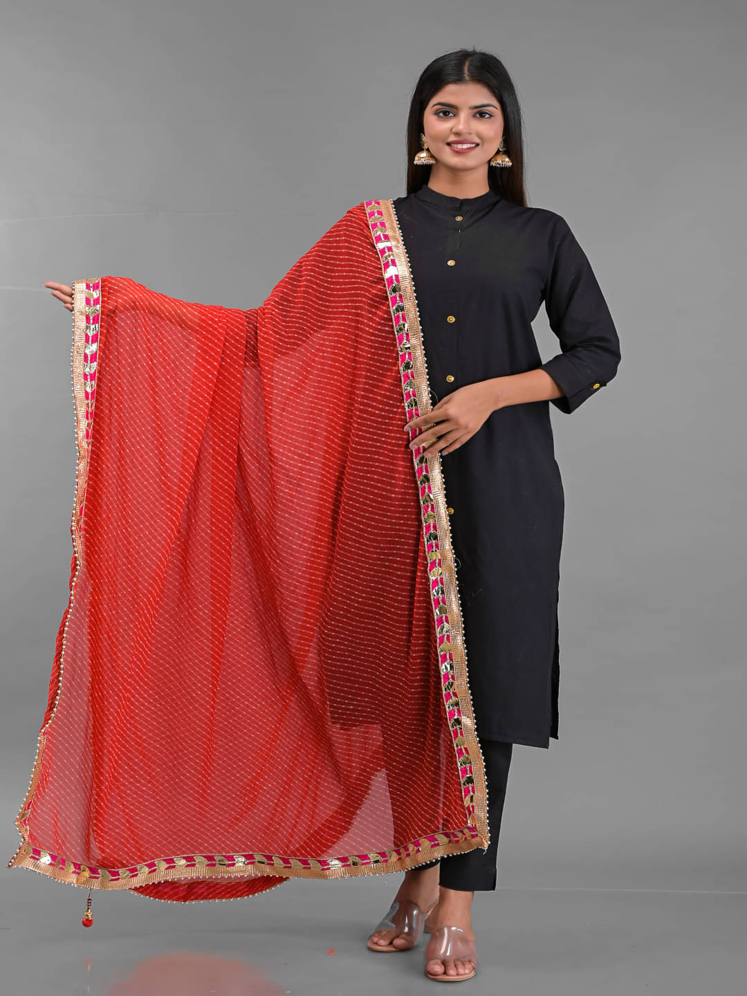 Apratim - Red Georgette Women's Dupatta - ( Pack of 1 ) Apratim - Red Georgette Women's Dupatta - ( Pack of 1 )