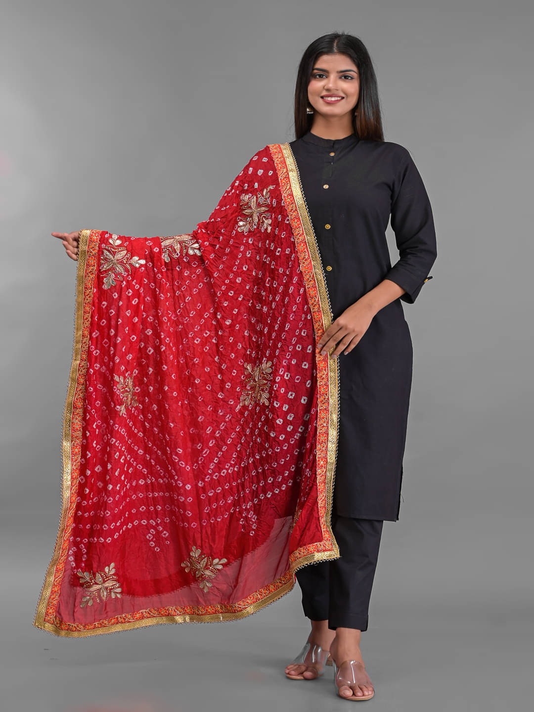 Apratim - Red Silk Women's Dupatta - ( Pack of 1 ) Apratim - Red Silk Women's Dupatta - ( Pack of 1 )
