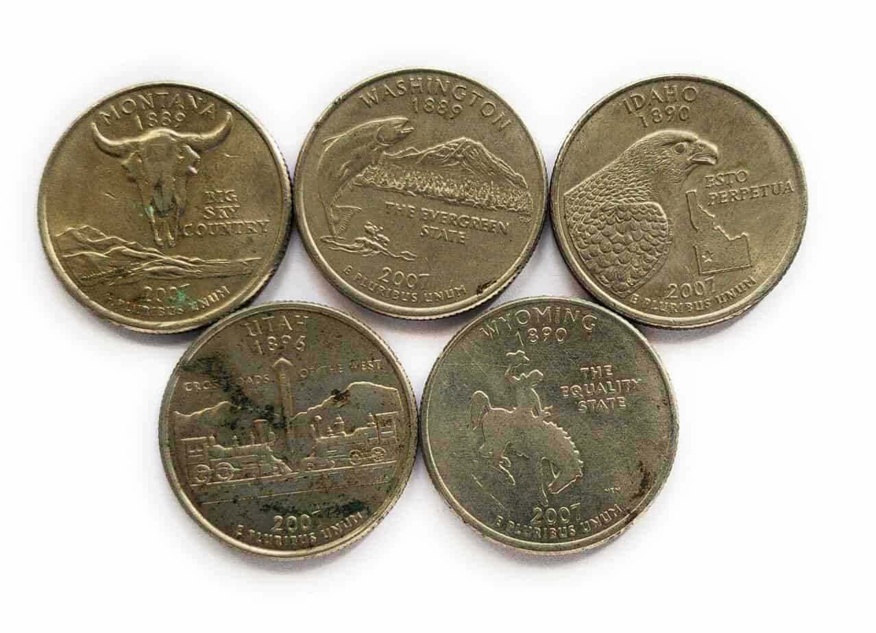     			Coins & Stamps - 2007 State Quarters of USA 5 Numismatic Coins