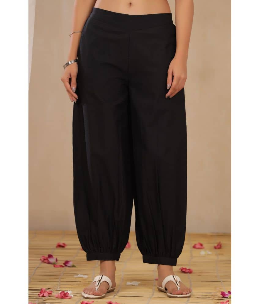 Juniper - Black Cotton Blend Flared Women's Palazzos ( Pack of 1 )