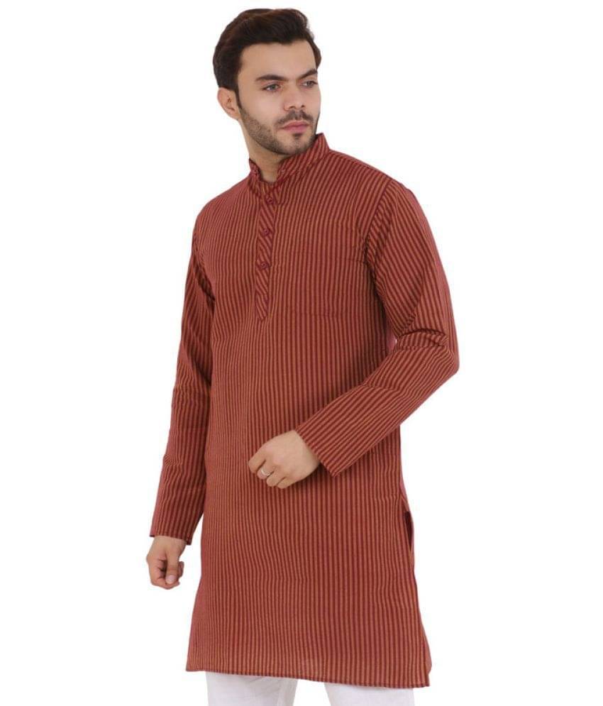     			Latest Chikan - Maroon Cotton Men's Regular Kurta ( Pack of 1 )