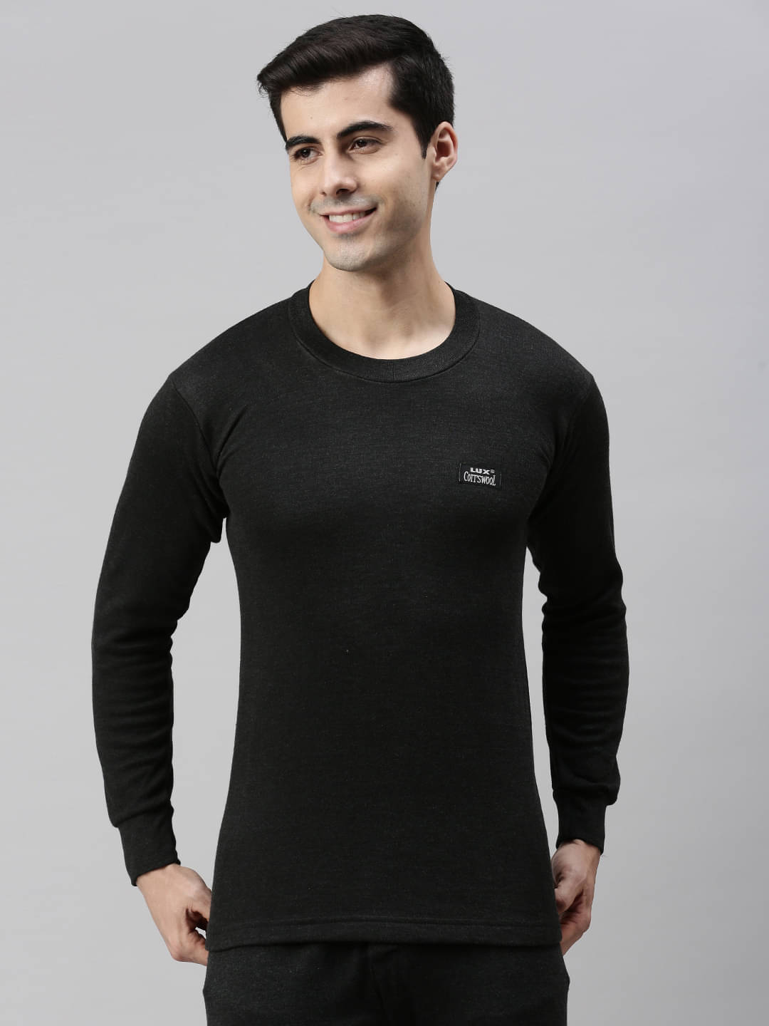     			Lux Cottswool Pack of 1 Cotton Blend Thermal Tops For Men's ( Black )