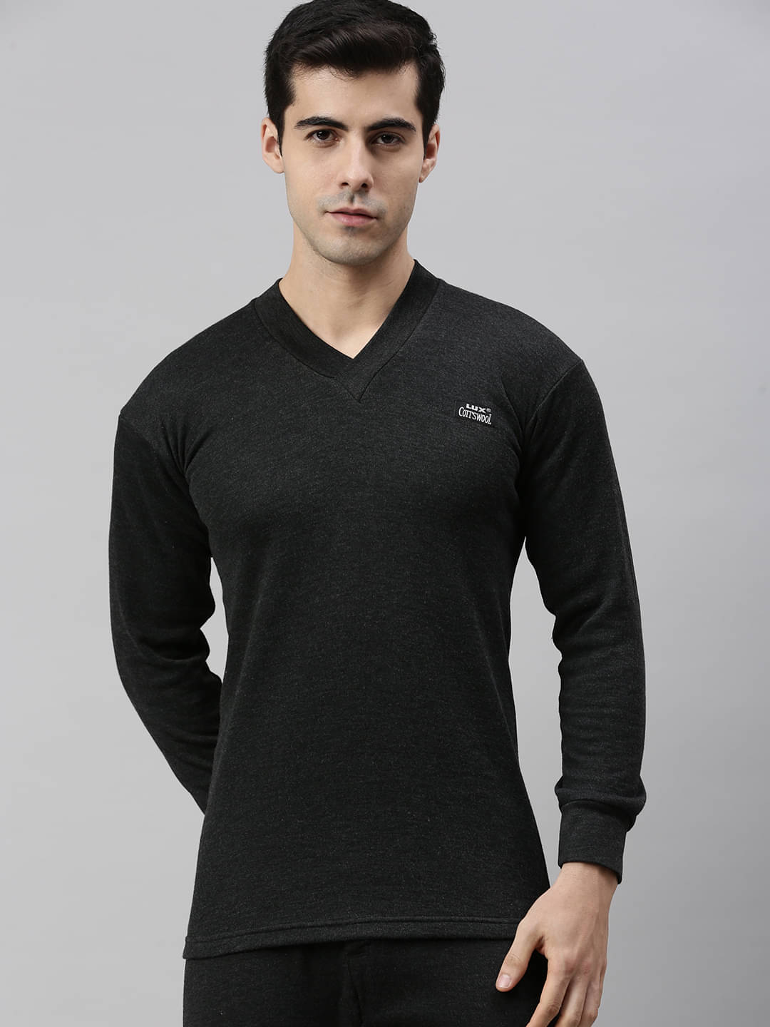     			Lux Cottswool Pack of 1 Cotton Blend Thermal Tops For Men's ( Black )