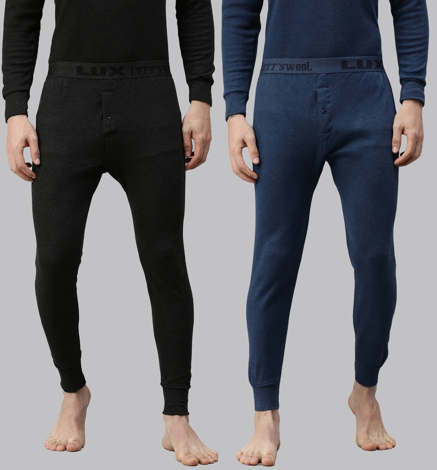     			Lux Cottswool Pack of 2 Cotton Blend Thermal Bottoms For Men's ( Multicolor )