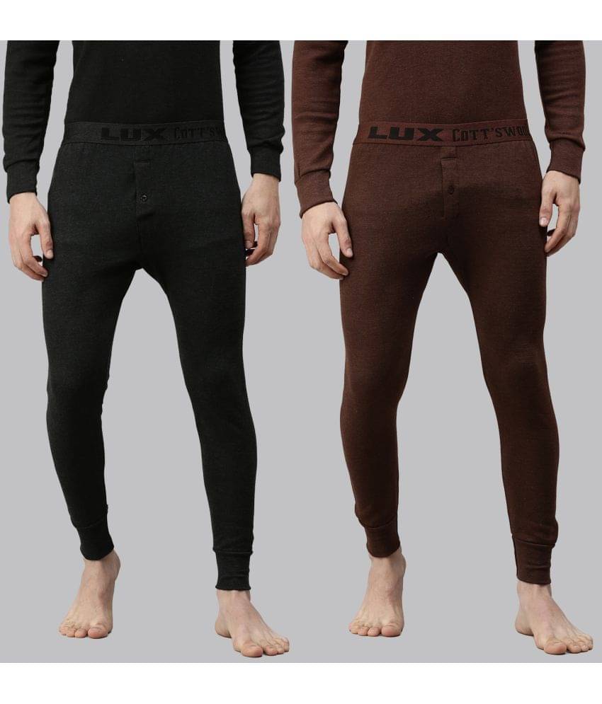 Lux Cottswool Pack of 2 Cotton Blend Thermal Bottoms For Men's ( Multicolor ) Lux Cottswool Pack of 2 Cotton Blend Thermal Bottoms For Men's ( Multicolor )