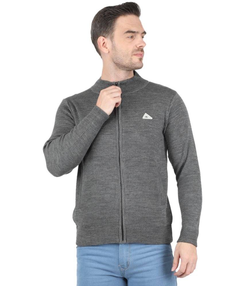 Monte Carlo - Grey Woollen Blend Men's Pullover Sweater ( Pack of 1 ) Monte Carlo - Grey Woollen Blend Men's Pullover Sweater ( Pack of 1 )