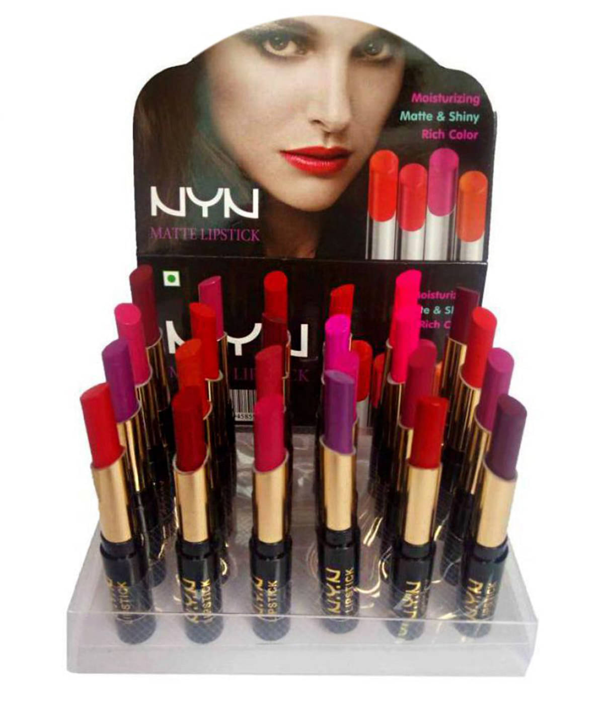     			NYN Moisturzing Matte & Shiny Rich Col Lipstick Pack Of 24