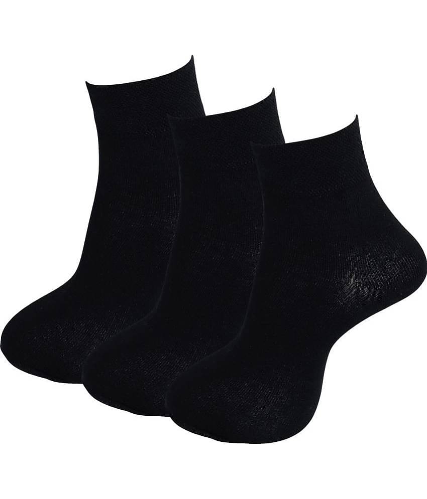 RC. ROYAL CLASS - Cotton Men's Solid Black Ankle Length Socks ( Pack of 3 )