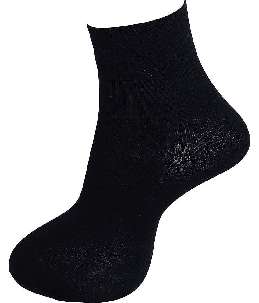 RC. ROYAL CLASS - Cotton Men's Solid Black Ankle Length Socks ( Pack of 3 )