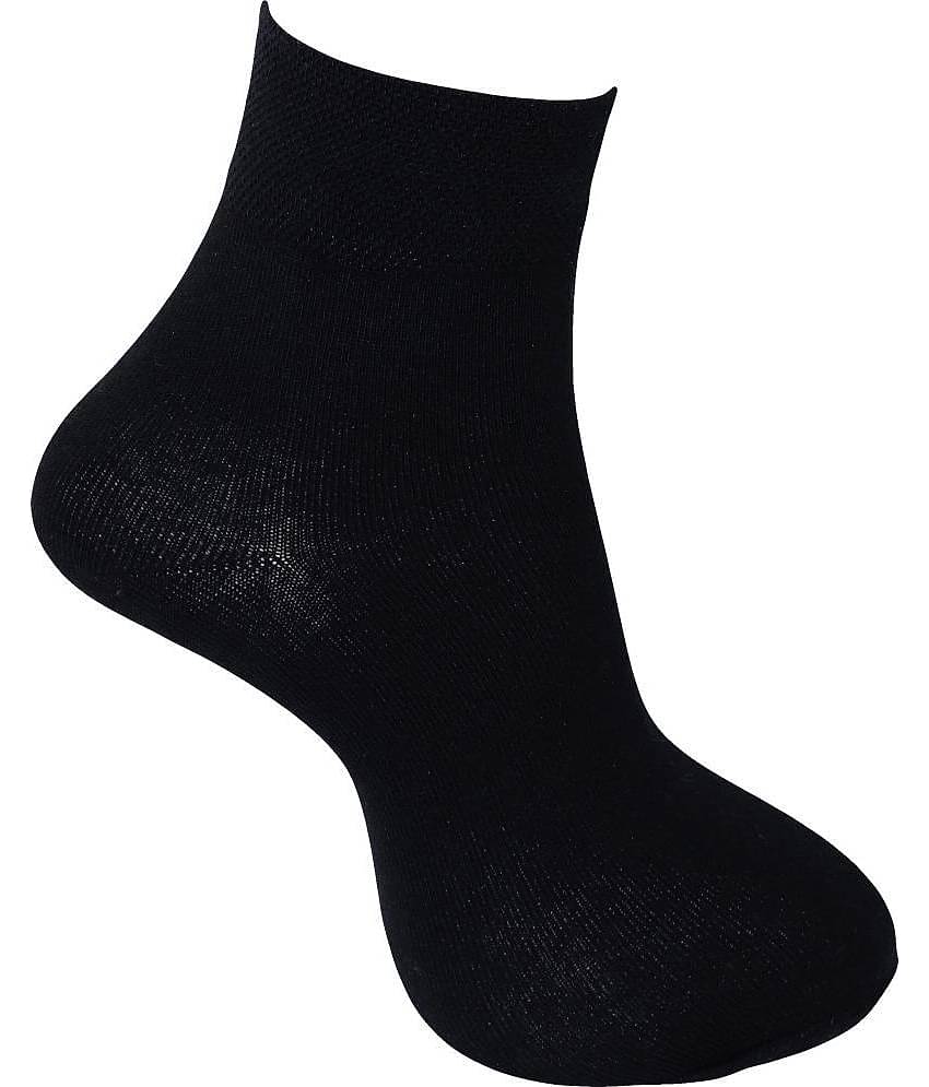RC. ROYAL CLASS - Cotton Men's Solid Black Ankle Length Socks ( Pack of 3 )