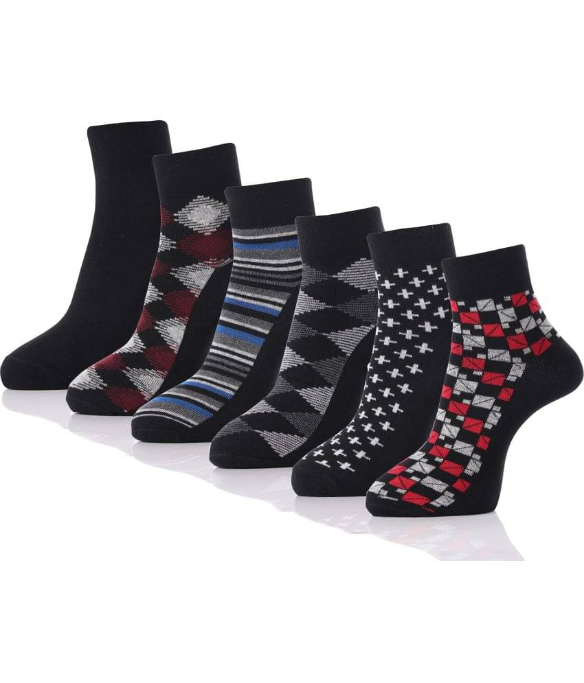 RC. ROYAL CLASS - Cotton Men's Printed Black Ankle Length Socks ( Pack of 6 ) RC. ROYAL CLASS - Cotton Men's Printed Black Ankle Length Socks ( Pack of 6 )