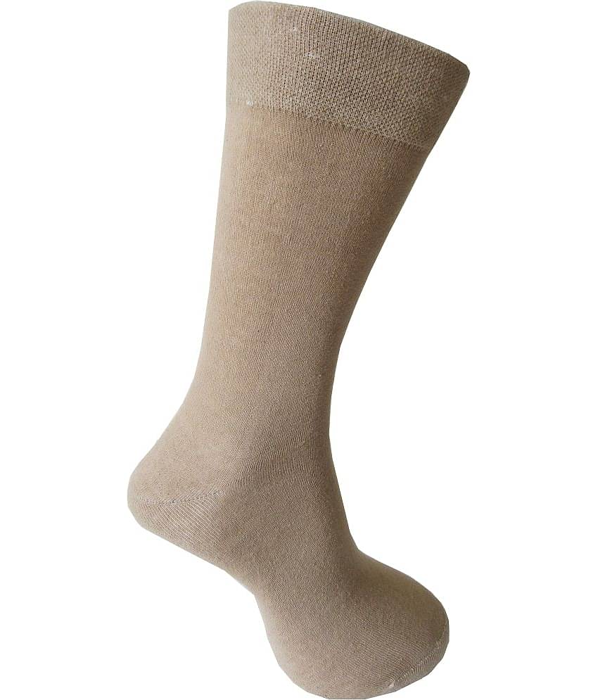RC. ROYAL CLASS - Cotton Men's Solid Beige Mid Length Socks ( Pack of 5 )