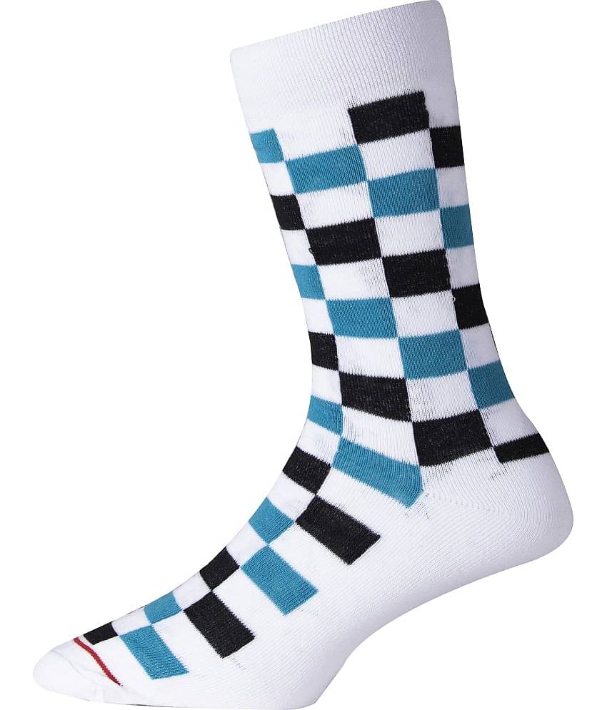 RC. ROYAL CLASS - Cotton Men's Printed White Mid Length Socks ( Pack of 3 )