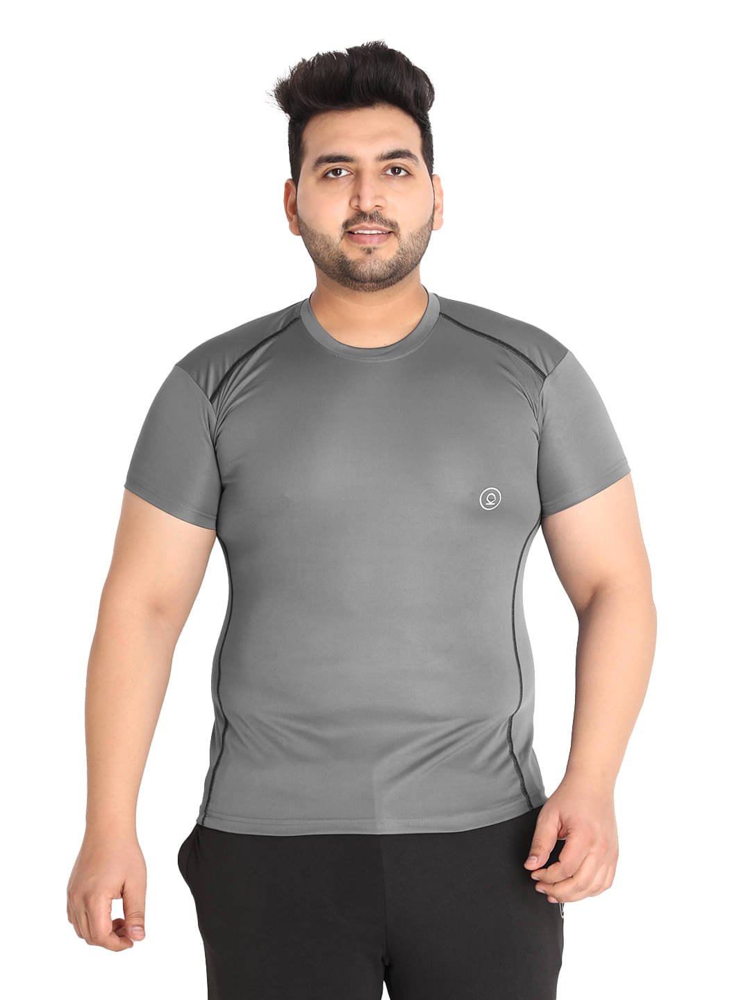 Chkokko - Grey Polyester Regular Fit Men's Sports T-Shirt ( Pack of 1 ) Chkokko - Grey Polyester Regular Fit Men's Sports T-Shirt ( Pack of 1 )