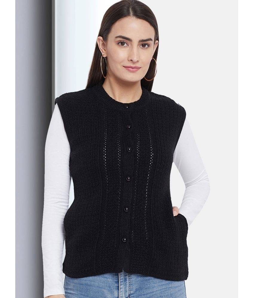 Clapton Acro Wool Black Buttoned Cardigans -     			Clapton Acro Wool Black Buttoned Cardigans -