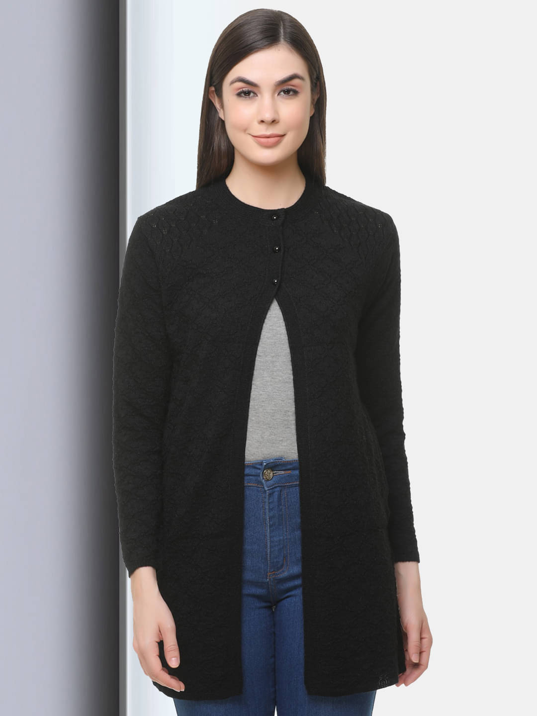 Clapton Acro Wool Black Buttoned Cardigans - Clapton Acro Wool Black Buttoned Cardigans -