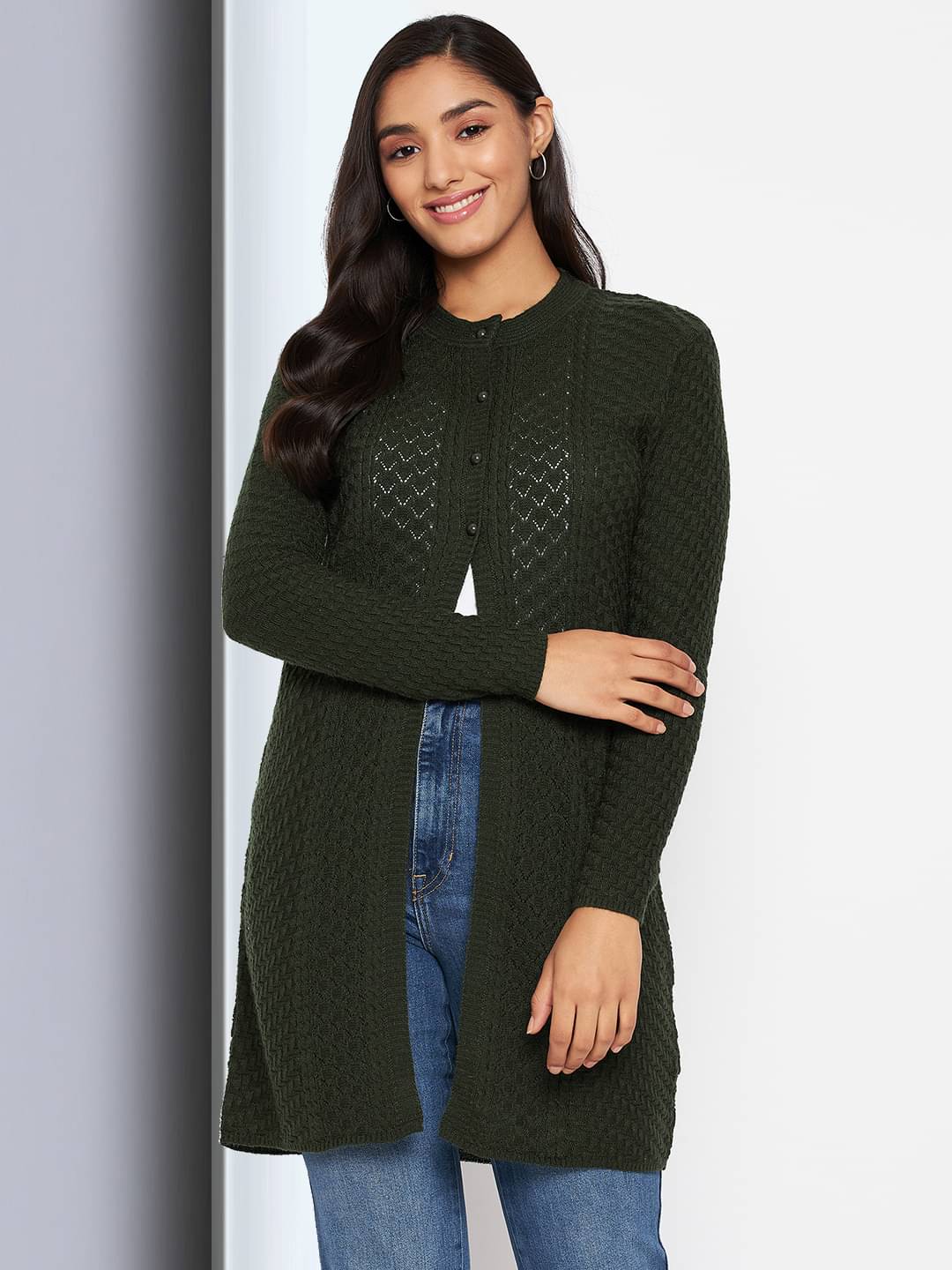 Clapton Acro Wool Maroon Buttoned Cardigans - Clapton Acro Wool Maroon Buttoned Cardigans -