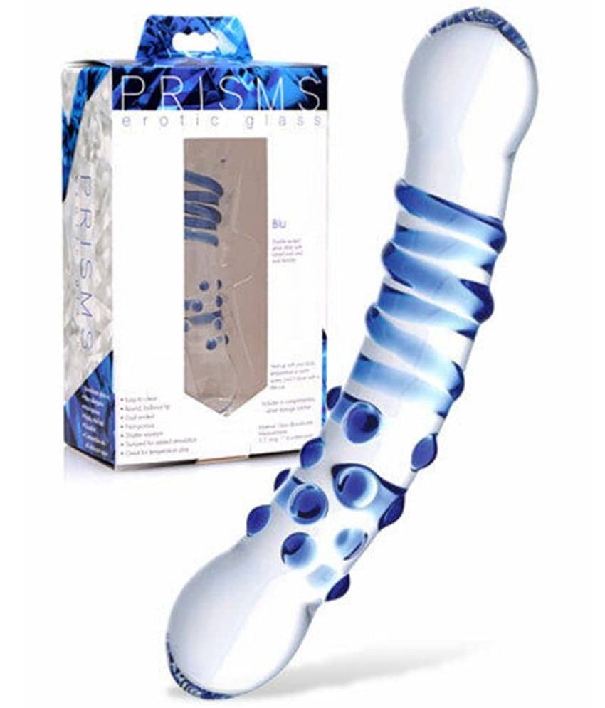 KAMAHOUSE DUAL ENDED G-SPOT GLASS DILDO SEX TOYS  FOR WOMEN (RANDOM COLOR)