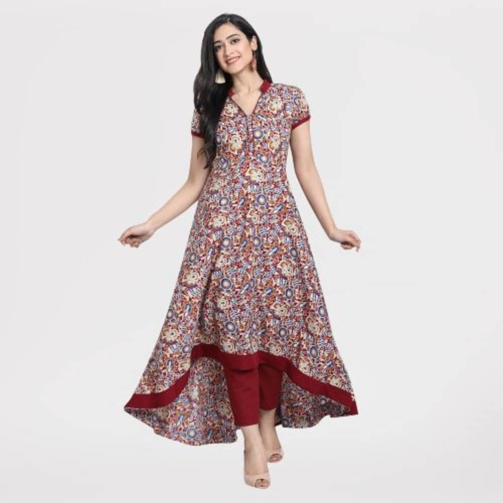 NOWT - Multicolor Crepe Women's Asymmetrical Kurti ( Pack of 1 ) NOWT - Multicolor Crepe Women's Asymmetrical Kurti ( Pack of 1 )
