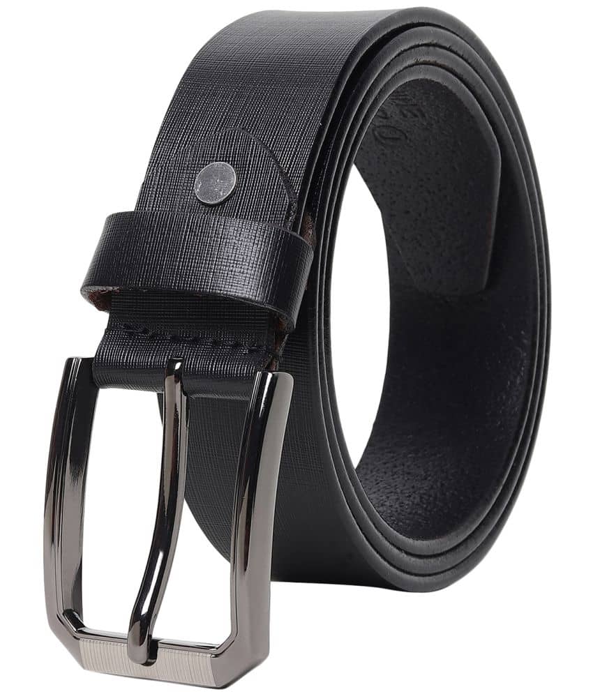 SILKSHOPPING - Black 100% Leather Men's Formal Belt ( Pack of 1 )