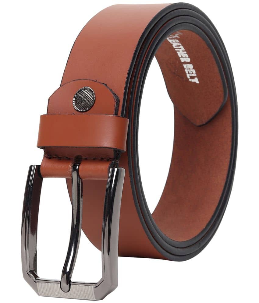 SILKSHOPPING - Tan 100% Leather Men's Formal Belt ( Pack of 1 )