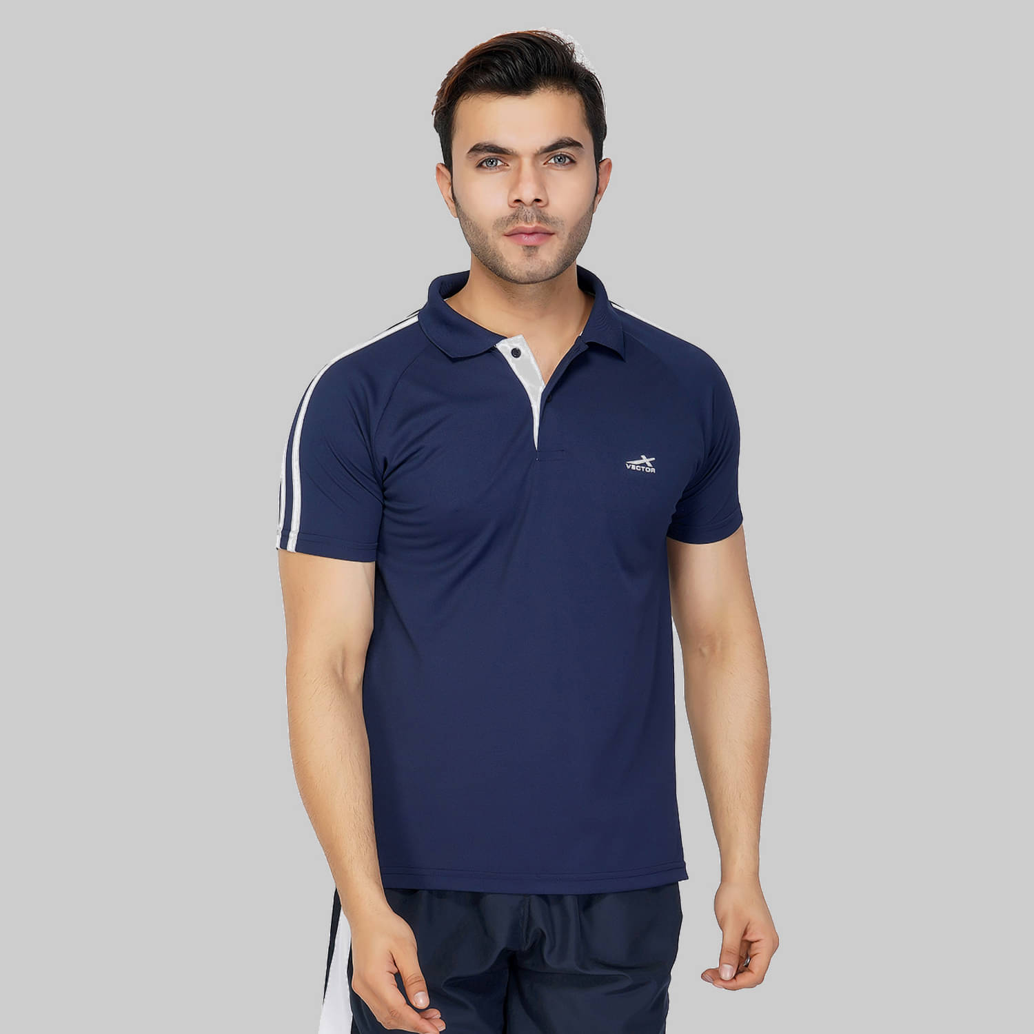Vector X - Navy Polyester Regular Fit Men's Sports Polo T-Shirt ( Pack of 1 ) Vector X - Navy Polyester Regular Fit Men's Sports Polo T-Shirt ( Pack of 1 )