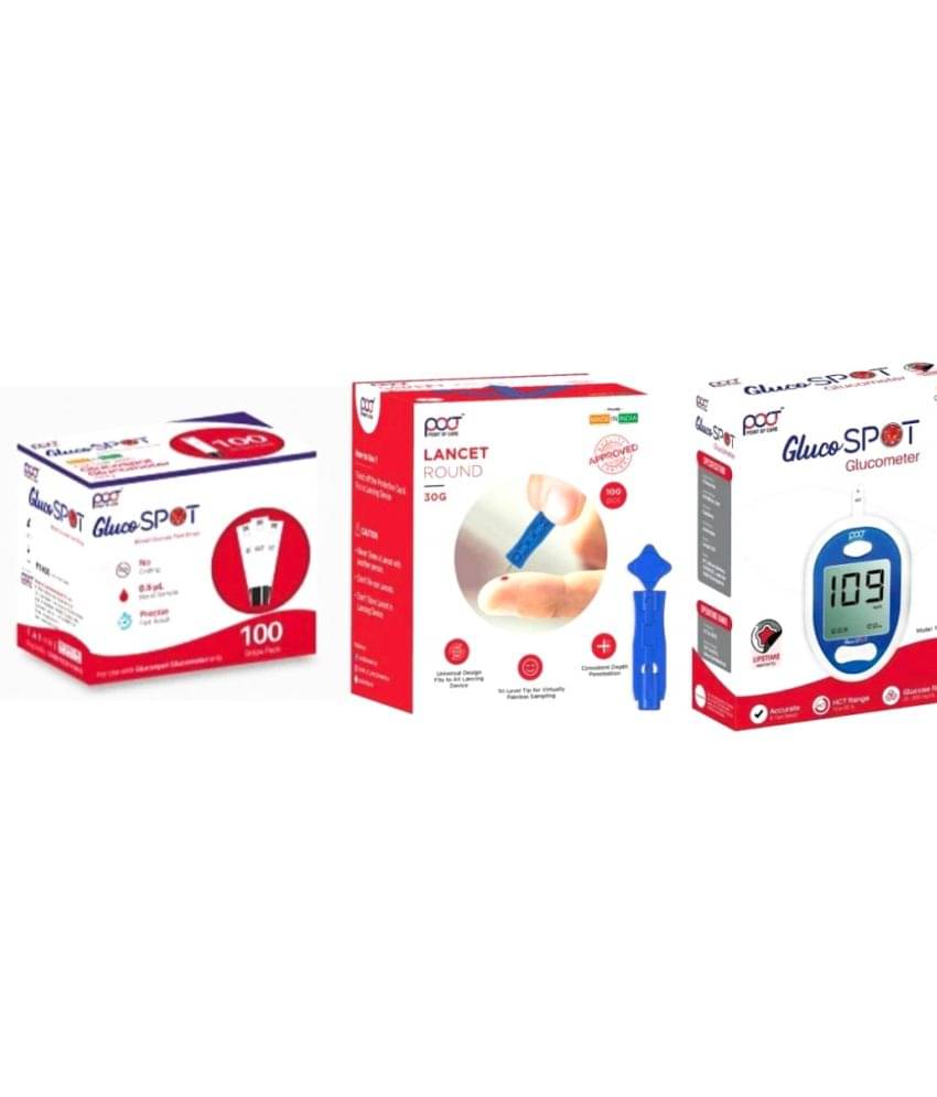     			POCT 100 Strips and 100 Lancet with Glucometer