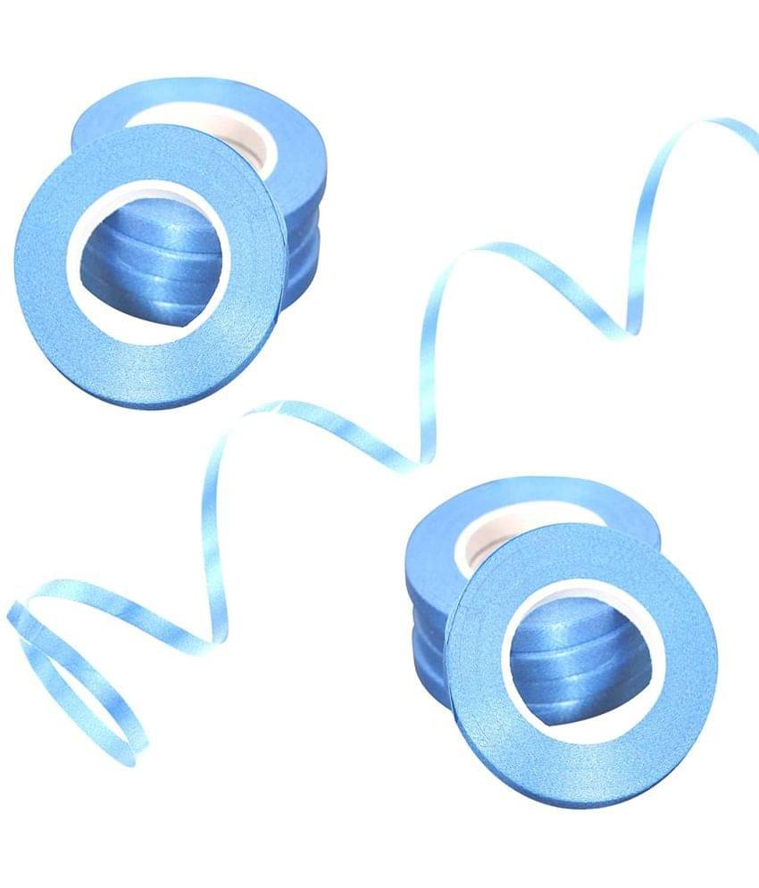     			6 Pcs Curling Ribbons for Balloons Party Decoration 5 Meters Gold Crimped Curling Ribbon Shiny Balloon String Roll Gift Wrapping Ribbon for Party Festival Art Craft Decor Florist Flowers Decoration- (Blue)