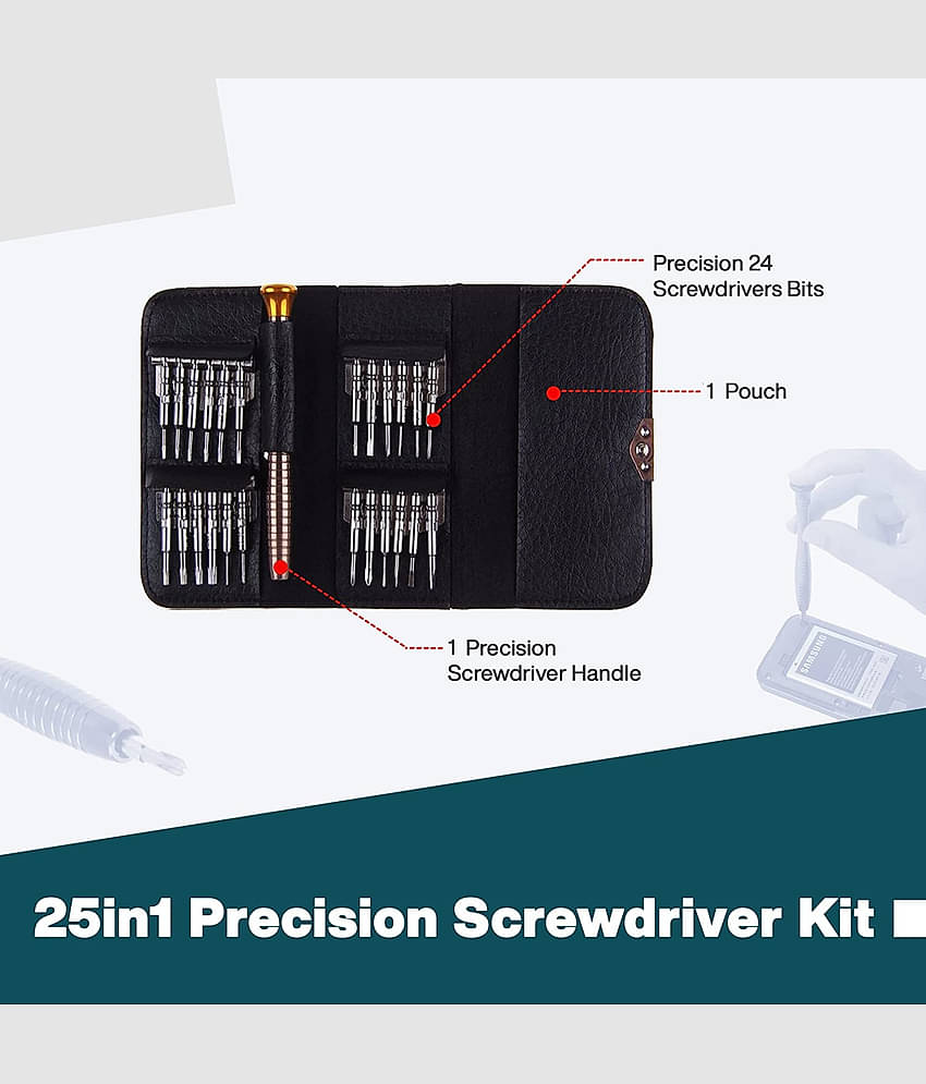 Aldeco 25 in 1 Portable Pocket Screw driver Mobile Repairing Tool Kit for Phone/Laptop/PC/Glasses/Computer Precision Screwdriver Set (Pack of 25).