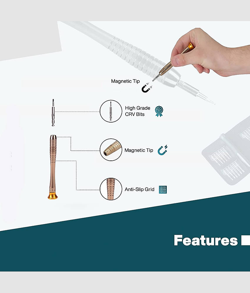 Aldeco 25 in 1 Portable Pocket Screw driver Mobile Repairing Tool Kit for Phone/Laptop/PC/Glasses/Computer Precision Screwdriver Set (Pack of 25).