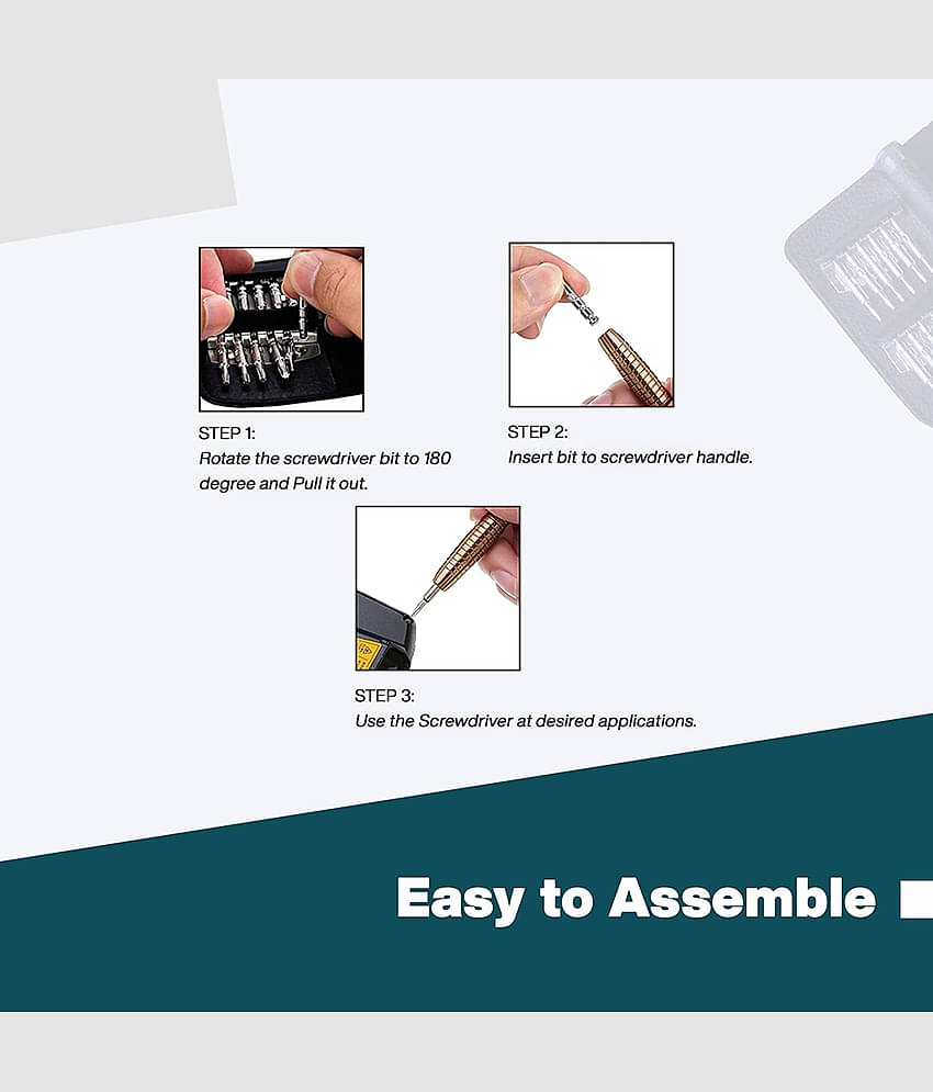 Aldeco 25 in 1 Portable Pocket Screw driver Mobile Repairing Tool Kit for Phone/Laptop/PC/Glasses/Computer Precision Screwdriver Set (Pack of 25).