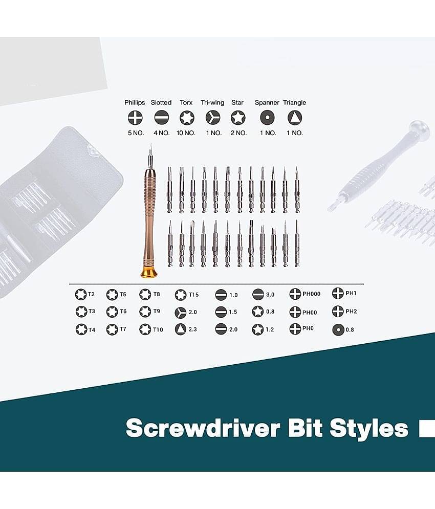 Aldeco 25 in 1 Portable Pocket Screw driver Mobile Repairing Tool Kit for Phone/Laptop/PC/Glasses/Computer Precision Screwdriver Set (Pack of 25).