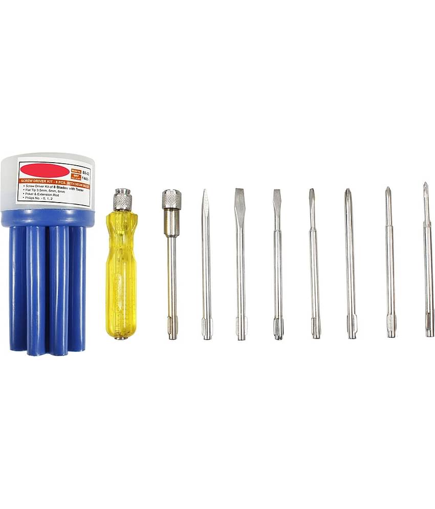 Aldeco Screwdriver Kit with 8 Blades and Electrical Tester for Multipurpose Application/ Precision Screwdriver Set (Multicolor).