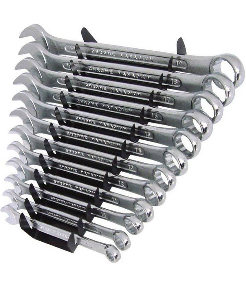 Aldeco 12 Piece Spanner Combination Socket Set for Plumbing, Motor Work,etc - Heavy Duty Spanner Set for Domestic & Industrial Purpose .