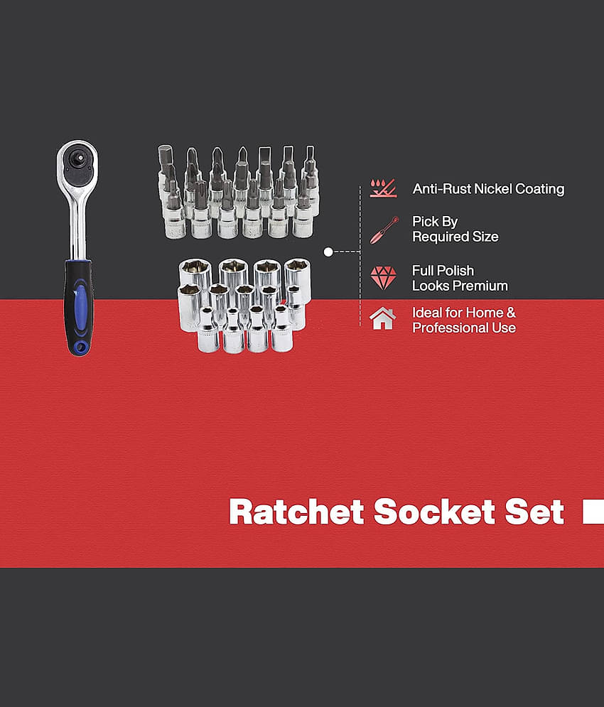 Aldeco 46 in 1 Pcs Tool Kit and Socket Set Multi Purpose Combination Tool Case Precision Socket Set.