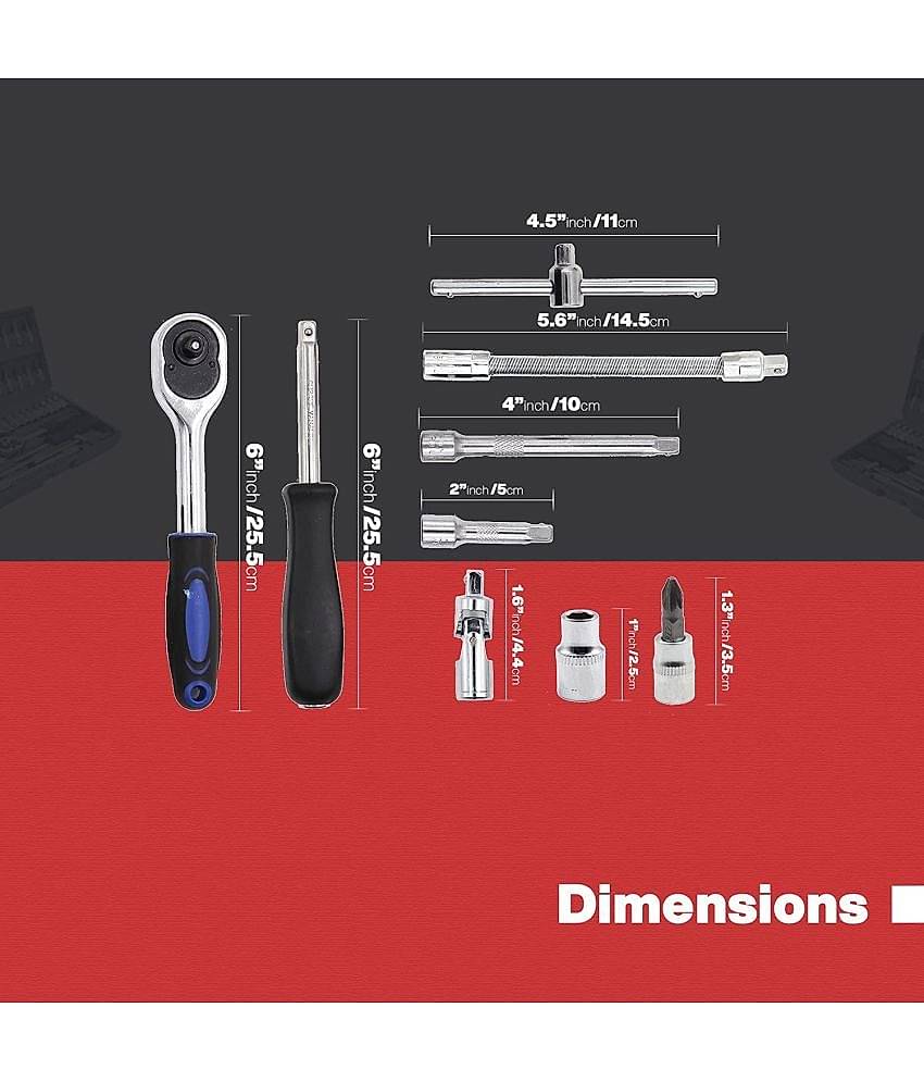 Aldeco 46 in 1 Pcs Tool Kit and Socket Set Multi Purpose Combination Tool Case Precision Socket Set.