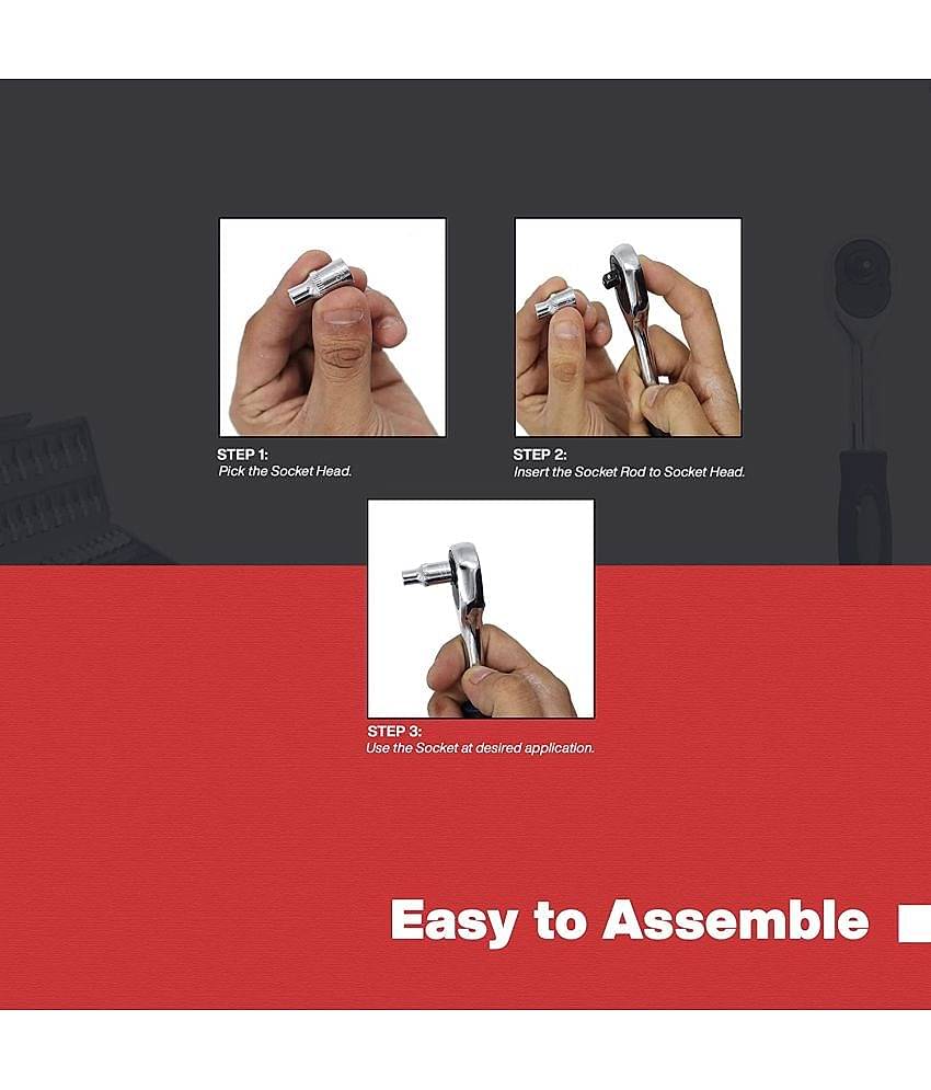 Aldeco 46 in 1 Pcs Tool Kit and Socket Set Multi Purpose Combination Tool Case Precision Socket Set.