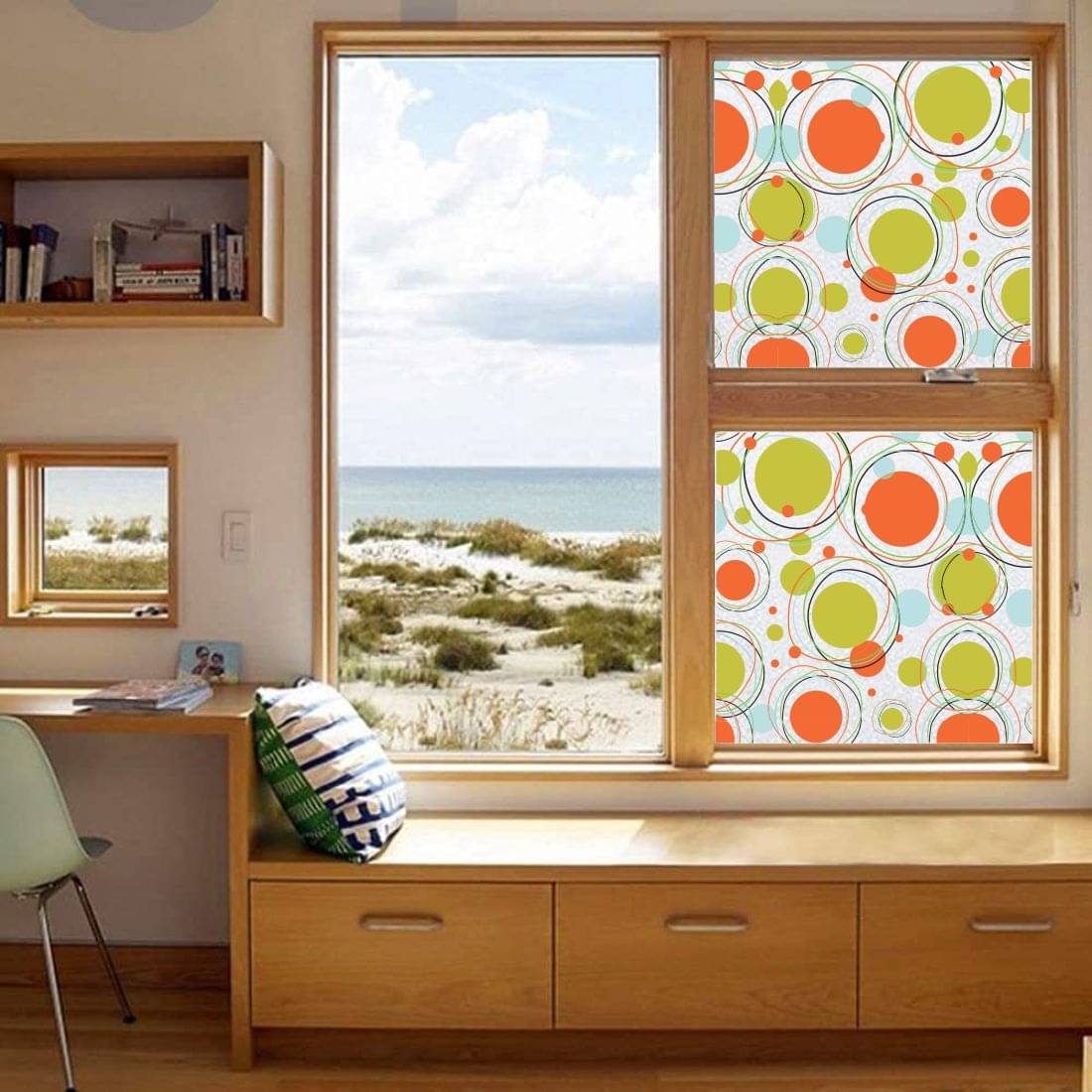 Asmi Collection Self Adhesive Printed Circles Privacy Frosted Film Window Sticker ( 120 x 60 cms ) Asmi Collection Self Adhesive Printed Circles Privacy Frosted Film Window Sticker ( 120 x 60 cms )